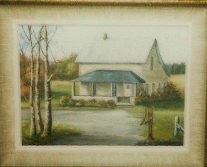 Myrtle (Humbke) Johnson painting of Humbke home