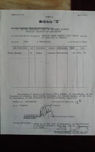 1968 Schedule A of Dietrich Ernest Humbke's WILL of 1950. 