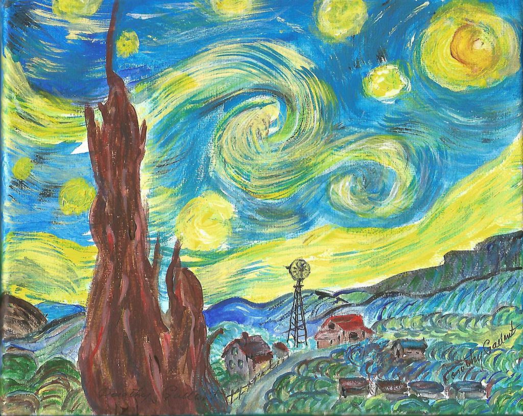 Dorothy (HUMBKE) GALLANT's Copy of "The Starry Night" A Painting by Vincent van Gogh, June 1889